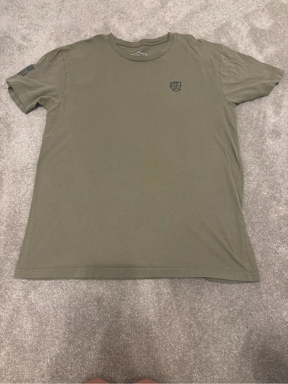 adidas Men's Olive Crew Neck Short Sleeve Tee